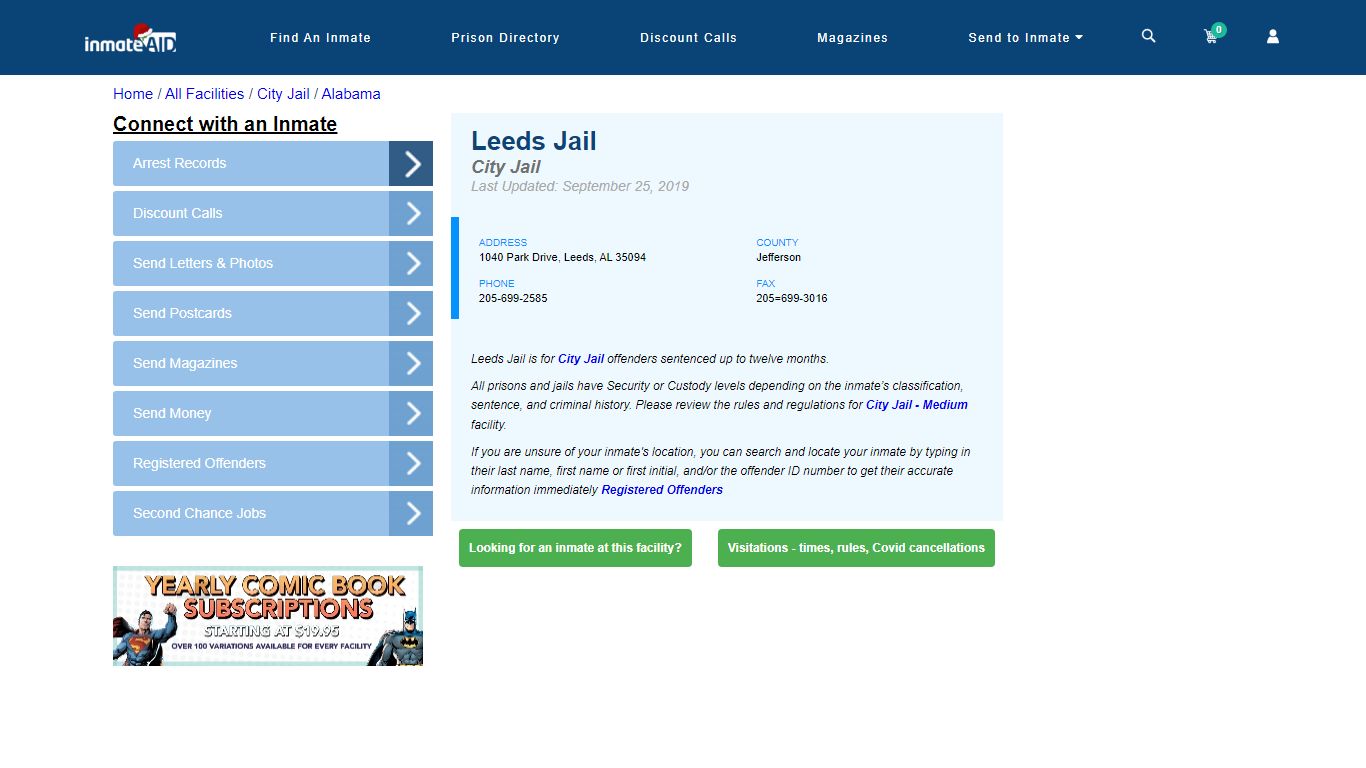 Leeds Jail | Inmate Locator